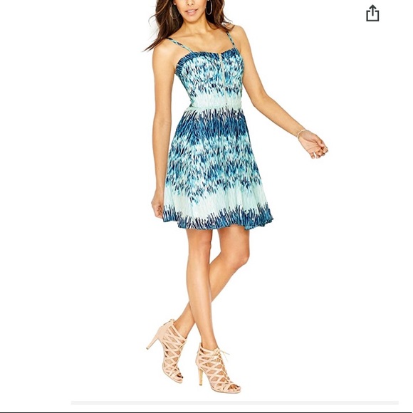 GUESS TANYA BLUE MULTI DRESS - Picture 1 of 9